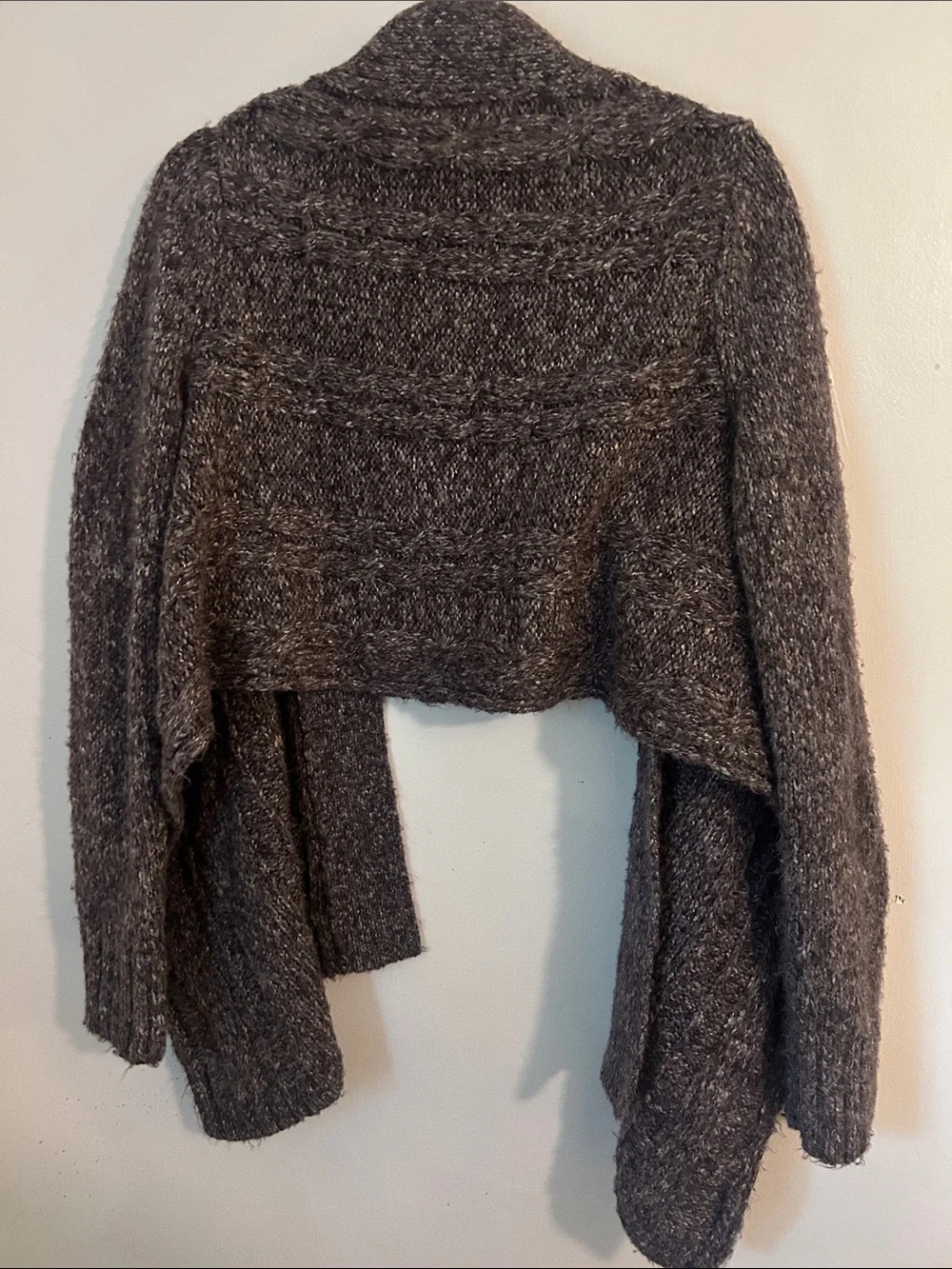 Worthington Marled Brown Open-Front Knit Cardigan